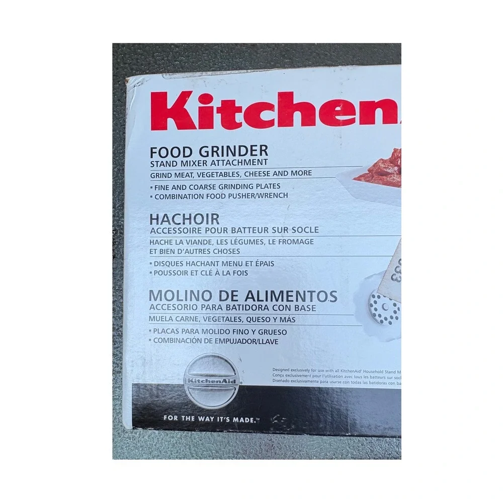 KitchenAid Food Grinder Stand Mixer Attachment FGA White Meat Veggie Cheese